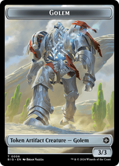 Mercenary // Golem Double-Sided Token [Outlaws of Thunder Junction Tokens] | Good Games Cannington