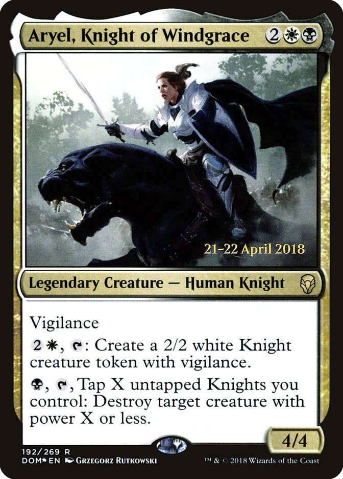 Aryel, Knight of Windgrace [Dominaria Prerelease Promos] | Good Games Cannington