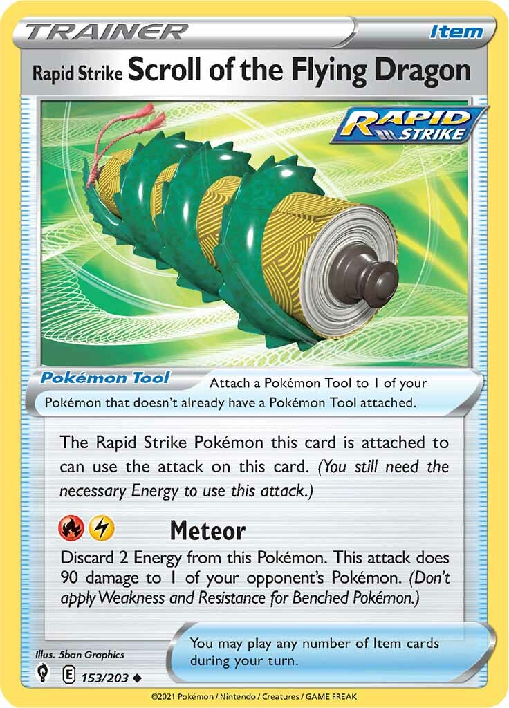 Rapid Strike Scroll of the Flying Dragon (153/203) [Sword & Shield: Evolving Skies] | Good Games Cannington