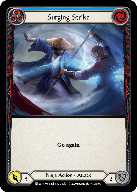 Surging Strike (Blue) [U-WTR109] (Welcome to Rathe Unlimited)  Unlimited Rainbow Foil | Good Games Cannington