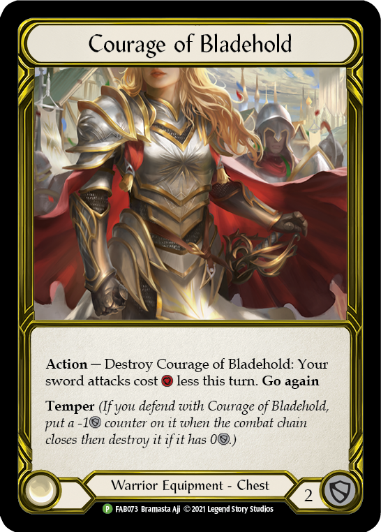 Courage of Bladehold (Golden) [FAB073] (Promo)  Cold Foil | Good Games Cannington