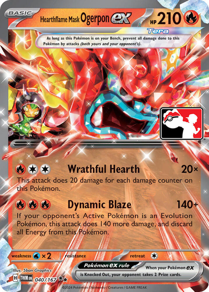 Hearthflame Mask Ogerpon ex Series 6 040/167 (Prize Pack Series Cards)  - Holofoil | Good Games Cannington
