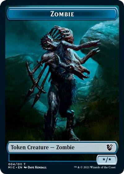 Zombie (005) // Zombie (004) Double-Sided Token [Innistrad: Midnight Hunt Commander Tokens] | Good Games Cannington