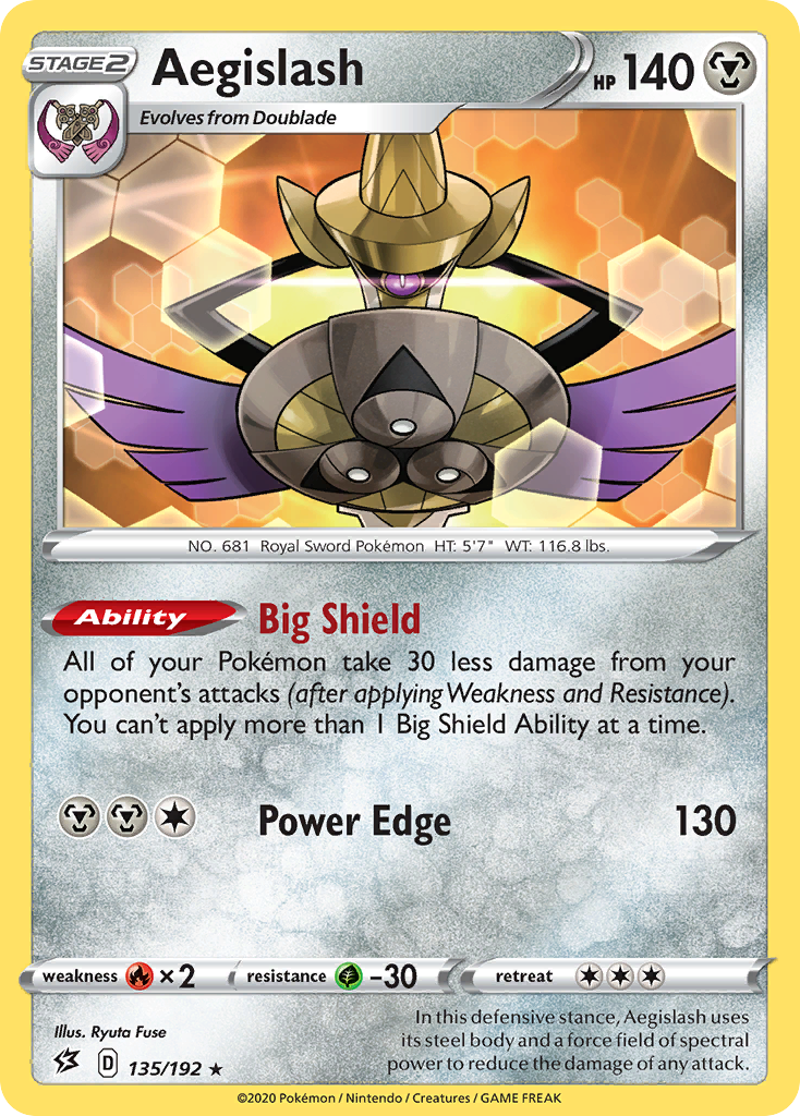 Aegislash (135/192) [Sword & Shield: Rebel Clash] | Good Games Cannington