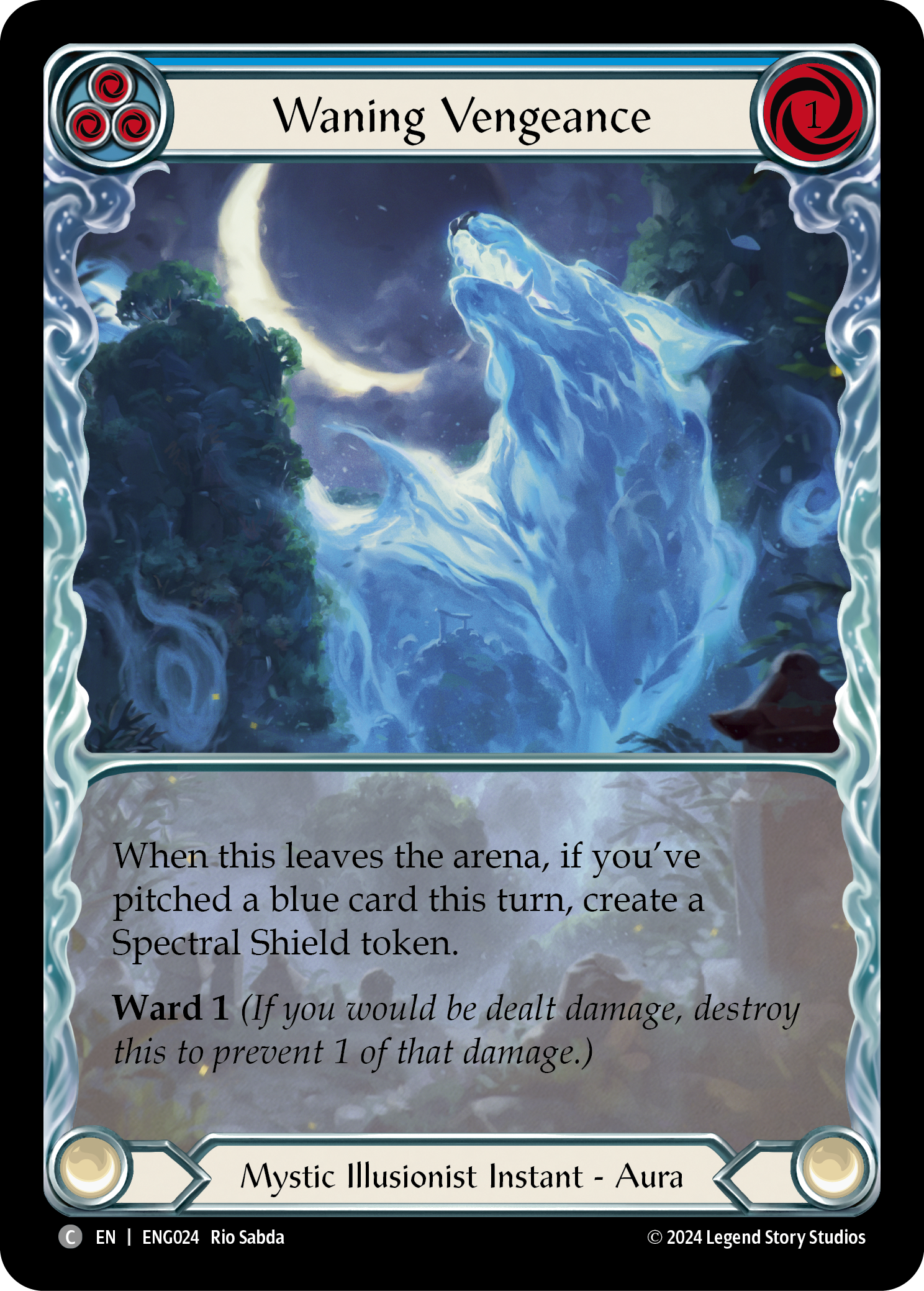 Waning Vengeance (Blue) [ENG024] (Part the Mistveil Enigma Blitz Deck) | Good Games Cannington