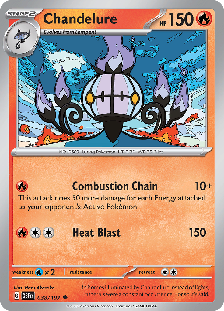 Chandelure (038/197) [Scarlet & Violet: Obsidian Flames] | Good Games Cannington