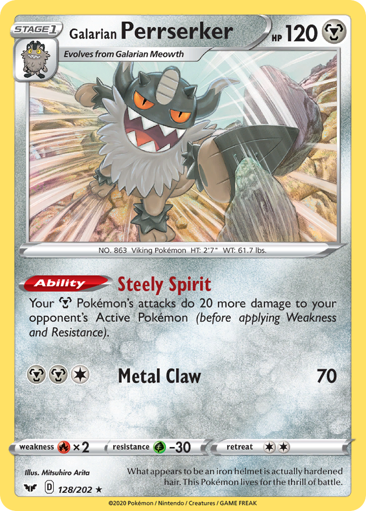 Galarian Perrserker (128/202) [Sword & Shield: Base Set] | Good Games Cannington