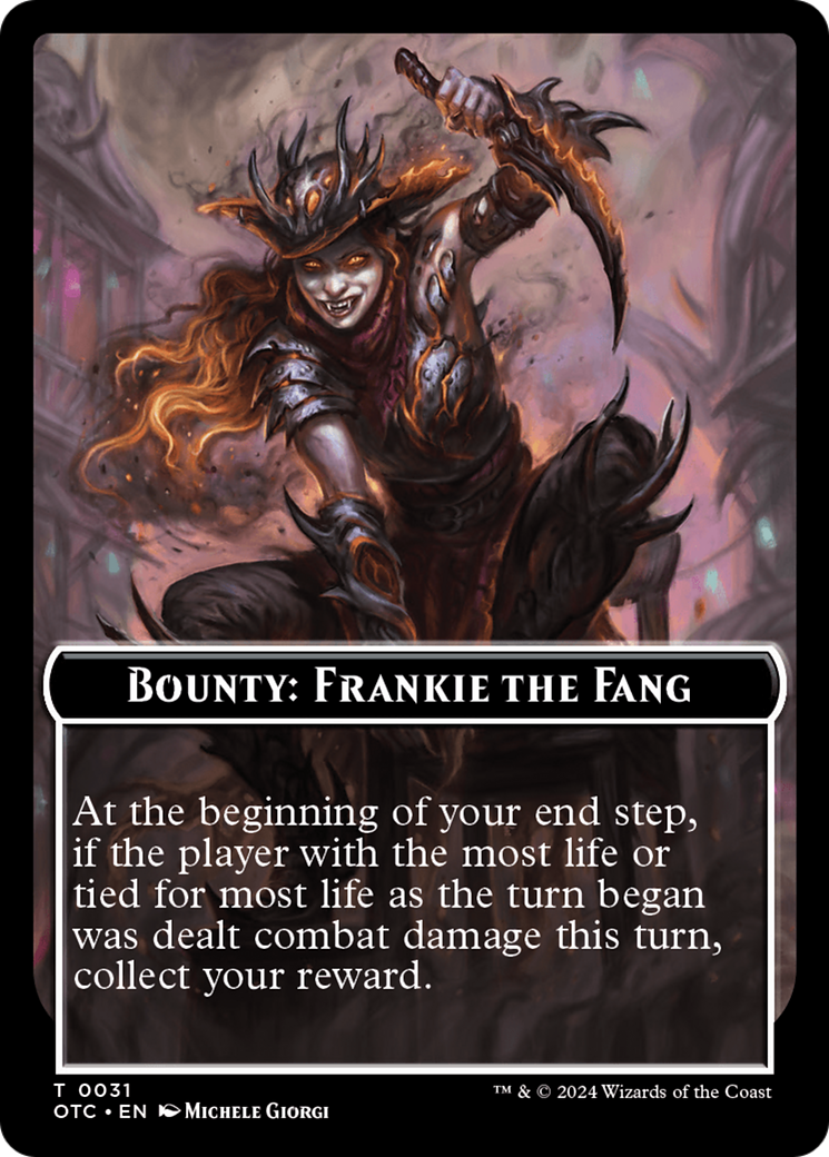 Bounty: Frankie the Fang // Bounty Rules Double-Sided Token [Outlaws of Thunder Junction Commander Tokens] | Good Games Cannington