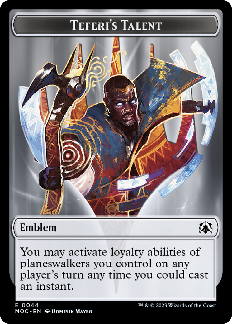 Teferi's Talent Emblem [March of the Machine Commander Tokens] | Good Games Cannington