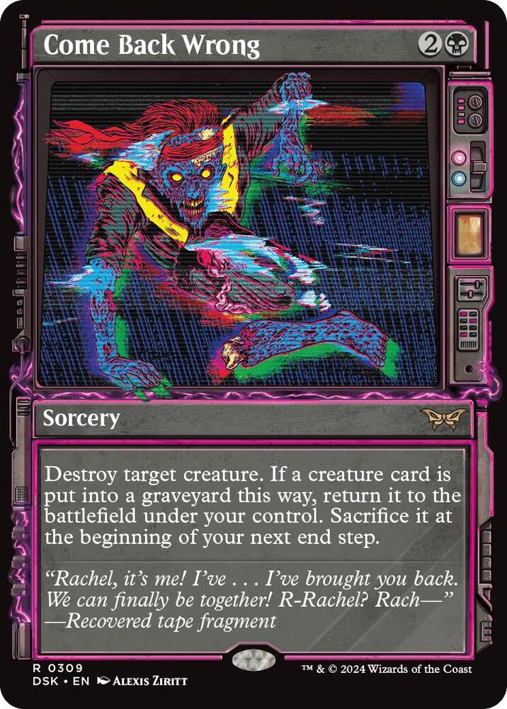 Come Back Wrong 309 (Duskmourn: House of Horror)  - Showcase Foil | Good Games Cannington