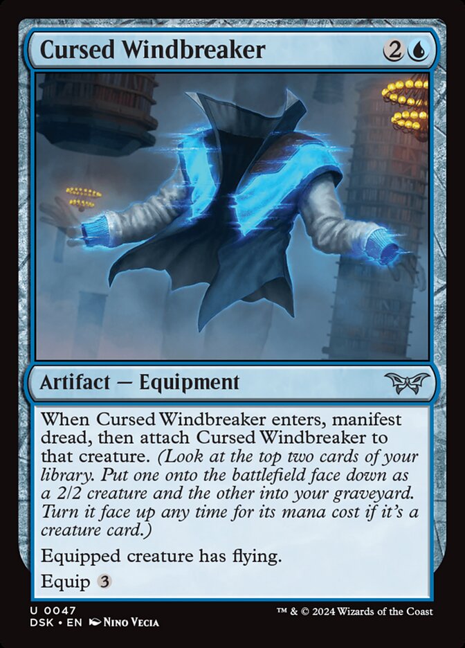 Cursed Windbreaker 47 (Duskmourn: House of Horror)  - Foil | Good Games Cannington