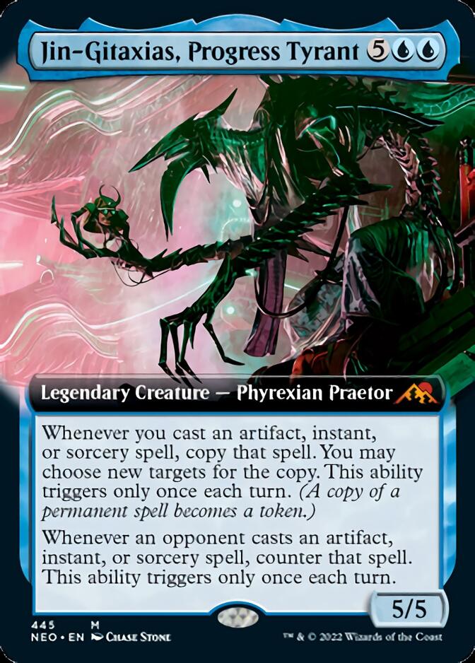 Jin-Gitaxias, Progress Tyrant (Extended Art) [Kamigawa: Neon Dynasty] | Good Games Cannington