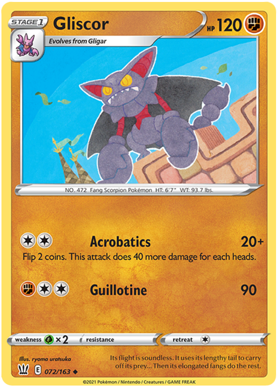 Gliscor (072/163) [Sword & Shield: Battle Styles] | Good Games Cannington