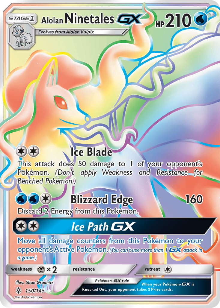 Alolan Ninetales GX (150/145) [Sun & Moon: Guardians Rising] | Good Games Cannington
