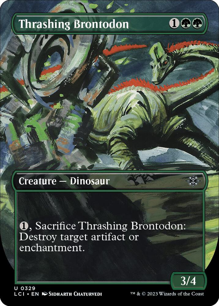 Thrashing Brontodon 329 (The Lost Caverns of Ixalan)  - Borderless | Good Games Cannington