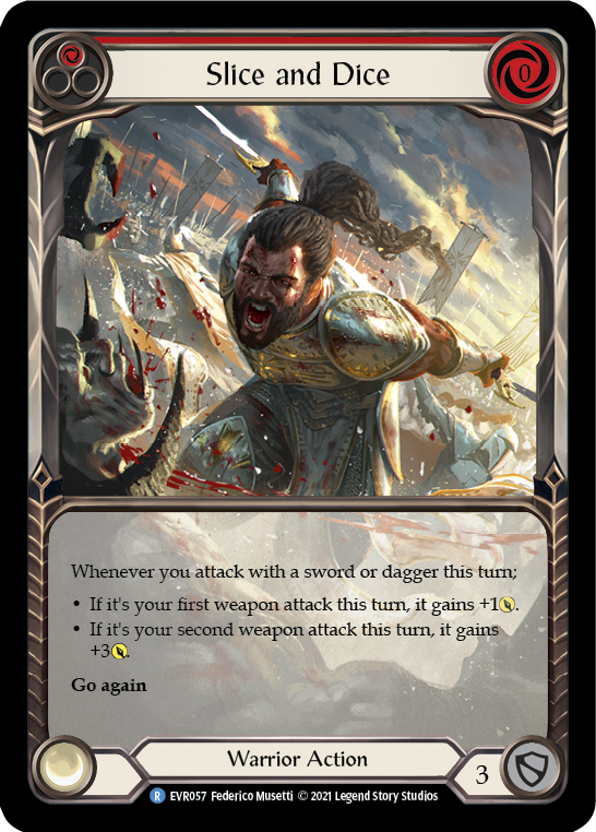 Slice and Dice (Red) [EVR057] (Everfest)  1st Edition Extended Art Rainbow Foil | Good Games Cannington
