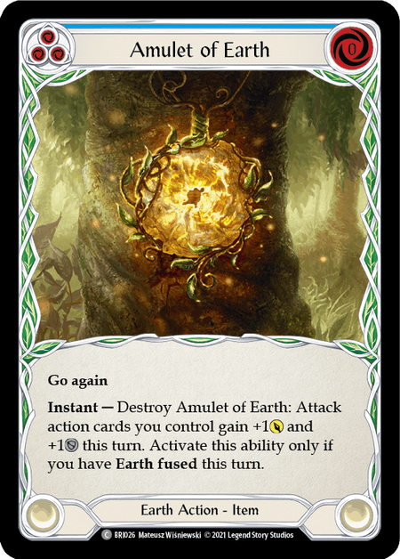 Amulet of Earth (Blue) [BRI026] (Tales of Aria Briar Blitz Deck)  1st Edition Normal | Good Games Cannington
