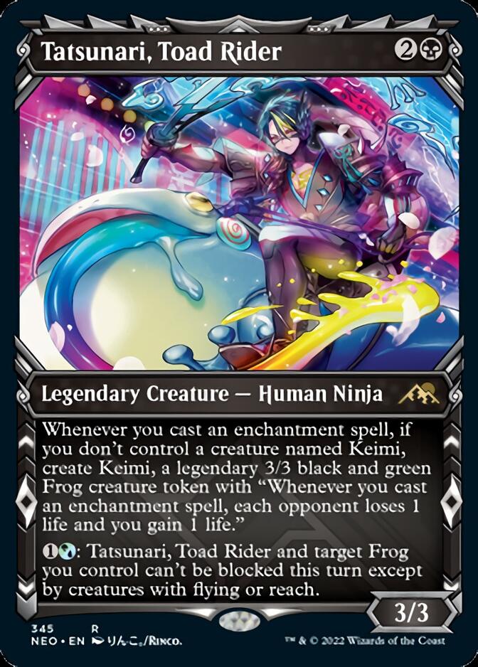 Tatsunari, Toad Rider (Showcase Ninja) [Kamigawa: Neon Dynasty] | Good Games Cannington