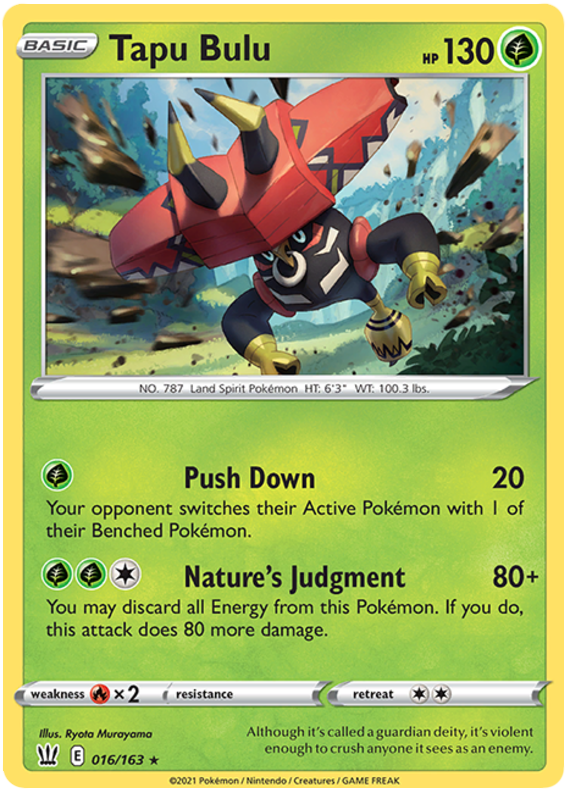 Tapu Bulu (016/163) (Theme Deck Exclusive) [Sword & Shield: Battle Styles] | Good Games Cannington