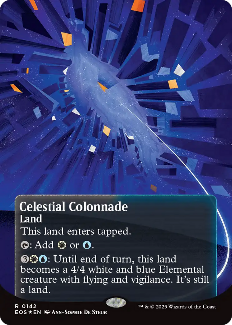 Celestial Colonnade (0142) (Borderless) (Galaxy Foil) [Edge of Eternities: Stellar Sights] | Good Games Cannington