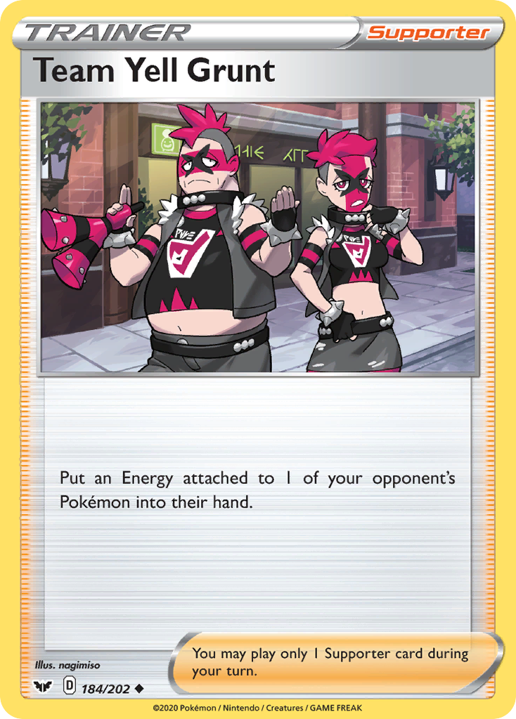Team Yell Grunt (184/202) [Sword & Shield: Base Set] | Good Games Cannington