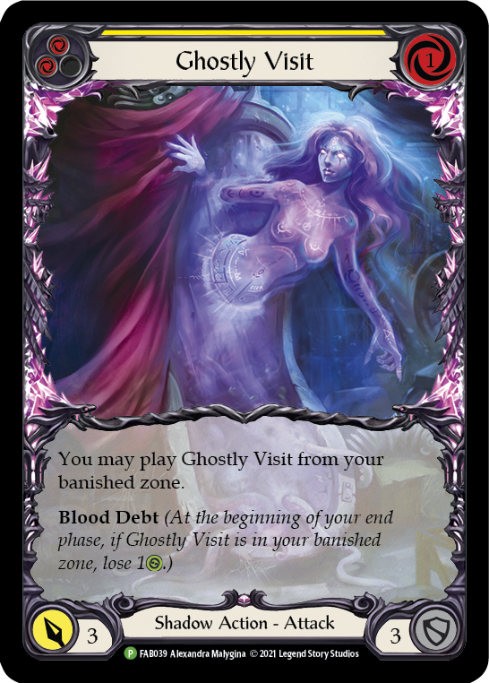 Ghostly Visit (Yellow) [FAB039] (Promo)  Rainbow Foil | Good Games Cannington