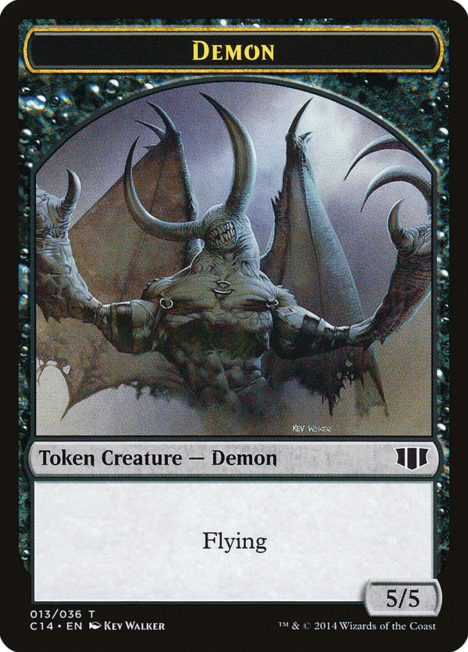 Demon (013/036) // Zombie (016/036) Double-Sided Token [Commander 2014 Tokens] | Good Games Cannington
