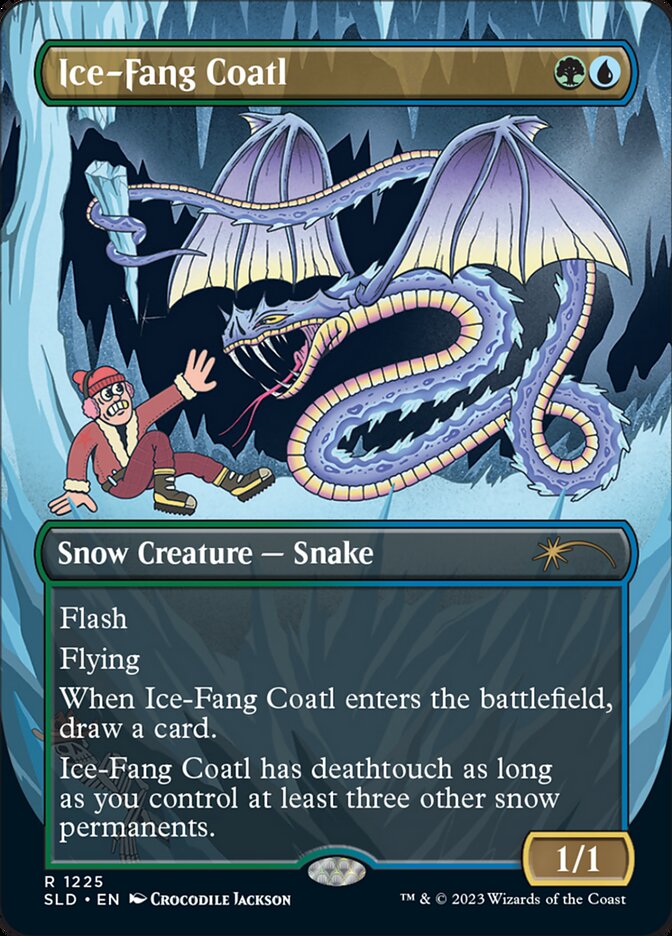 Ice-Fang Coatl (Borderless) [Secret Lair Drop Series] | Good Games Cannington
