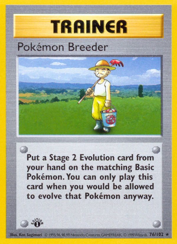 Pokemon Breeder (76/102) (Shadowless) [Base Set 1st Edition] | Good Games Cannington