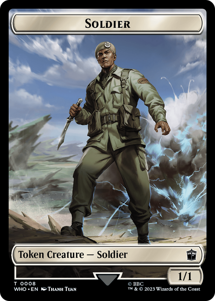 Soldier // Alien Warrior Double-Sided Token [Doctor Who Tokens] | Good Games Cannington