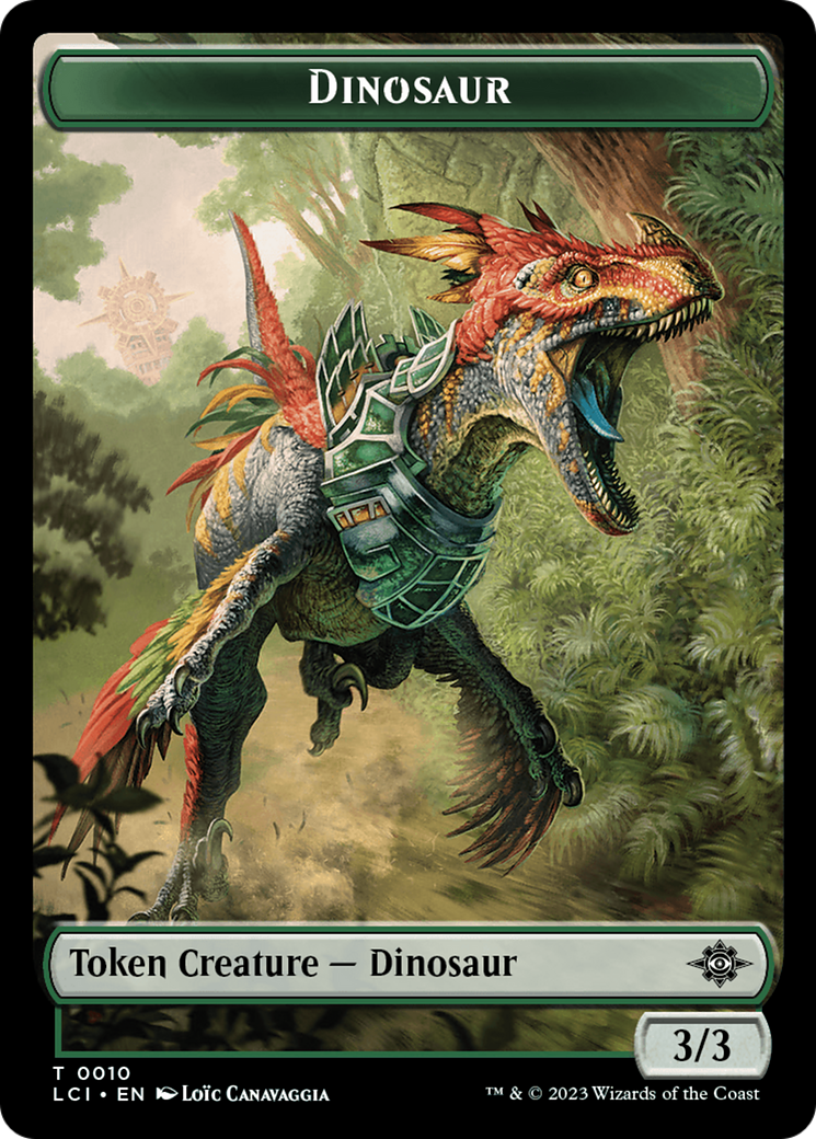 Gnome // Dinosaur (0010) Double-Sided Token [The Lost Caverns of Ixalan Tokens] | Good Games Cannington
