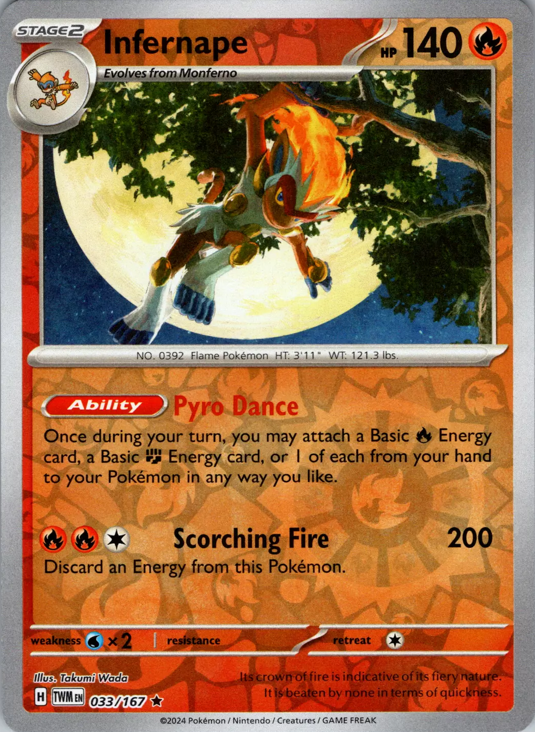 Infernape (033/167) [Scarlet & Violet: Twilight Masquerade] | Good Games Cannington