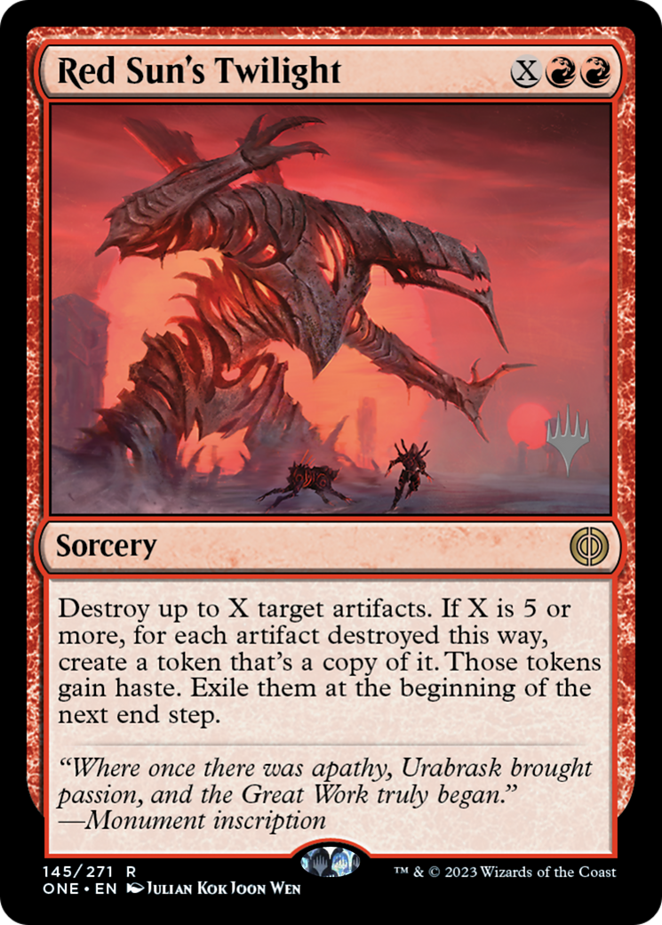 Red Sun's Twilight (Promo Pack) [Phyrexia: All Will Be One Promos] | Good Games Cannington