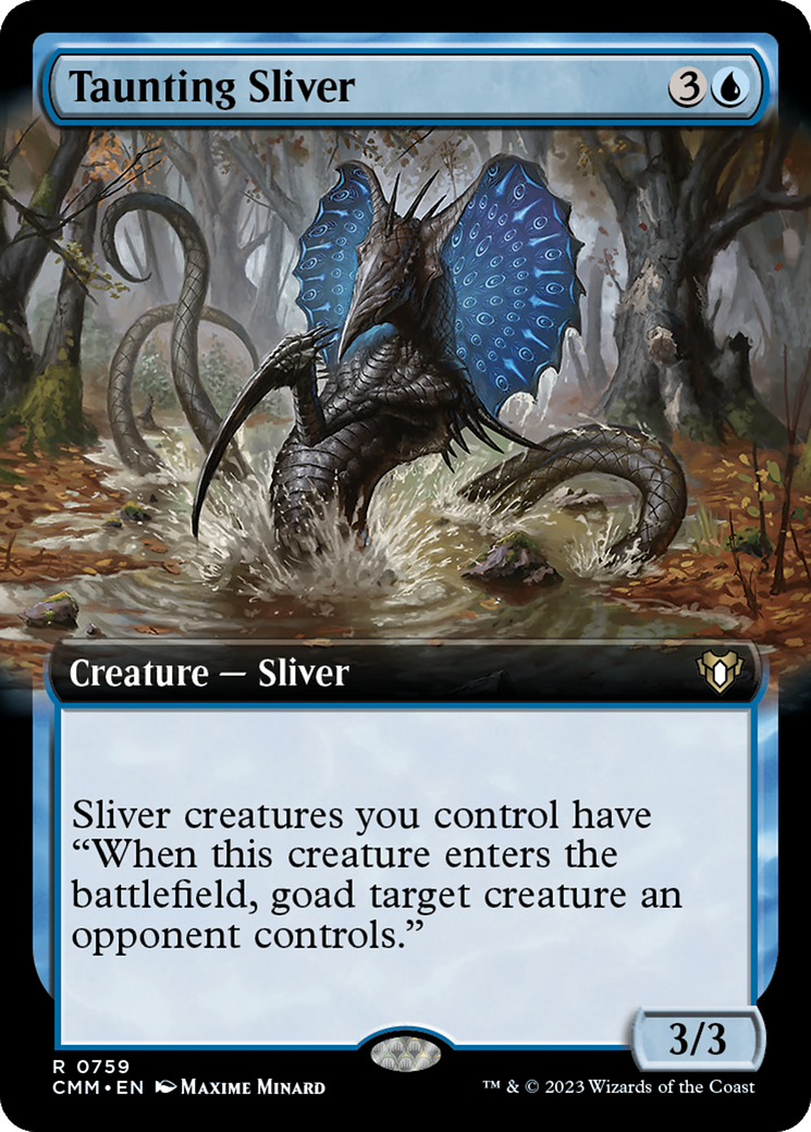 Taunting Sliver (Extended Art) [Commander Masters] | Good Games Cannington