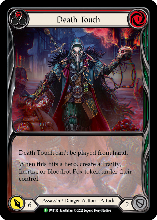 Death Touch (Red) [FAB132] (Promo)  Rainbow Foil | Good Games Cannington