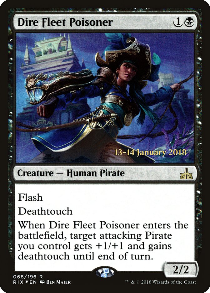 Dire Fleet Poisoner [Rivals of Ixalan Prerelease Promos] | Good Games Cannington