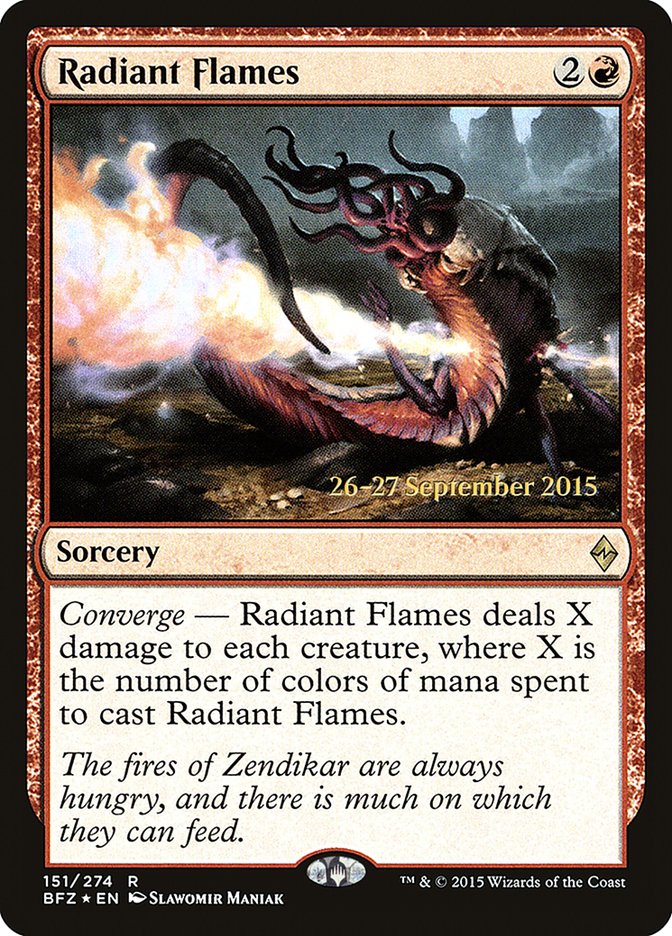 Radiant Flames [Battle for Zendikar Prerelease Promos] | Good Games Cannington
