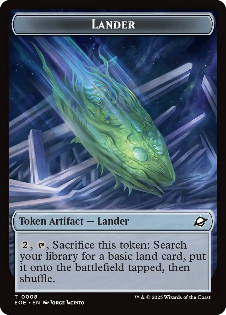 Human Soldier // Lander (0008) Double-Sided Token [Edge of Eternities Tokens] | Good Games Cannington