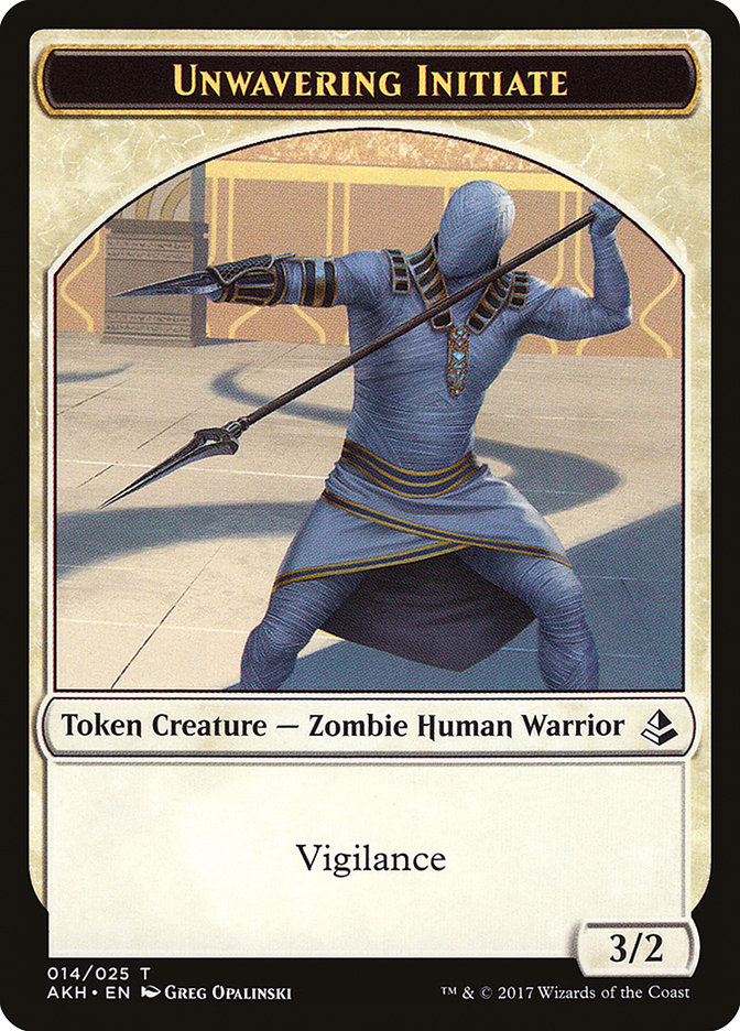 Unwavering Initiate Token [Amonkhet Tokens] | Good Games Cannington