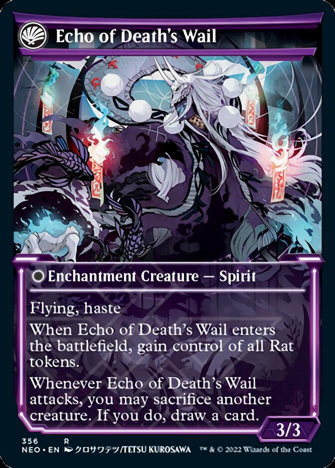 Tribute to Horobi // Echo of Death's Wail (Showcase Soft Glow) [Kamigawa: Neon Dynasty] | Good Games Cannington