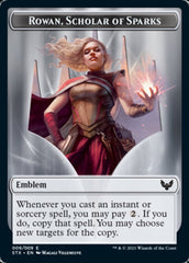 Elemental // Rowan, Scholar of Sparks Emblem Double-Sided Token [Strixhaven: School of Mages Tokens] | Good Games Cannington