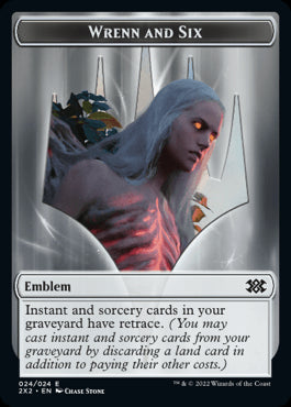 Wrenn and Six Emblem // Monk Double-Sided Token [Double Masters 2022 Tokens] | Good Games Cannington