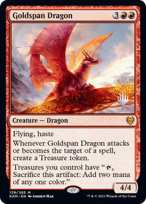 Goldspan Dragon (Promo Pack) [Kaldheim Promos] | Good Games Cannington