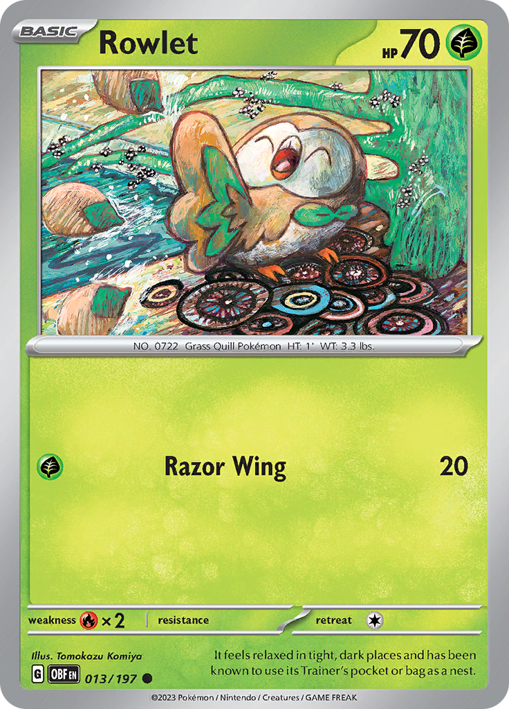 Rowlet (013/197) [Scarlet & Violet: Obsidian Flames] | Good Games Cannington