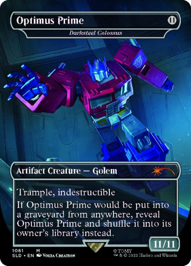 Darksteel Colossus - Optimus Prime (Borderless) [Secret Lair Drop Series] | Good Games Cannington