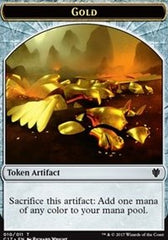 Gold // Cat Dragon Double-Sided Token [Commander 2017 Tokens] | Good Games Cannington
