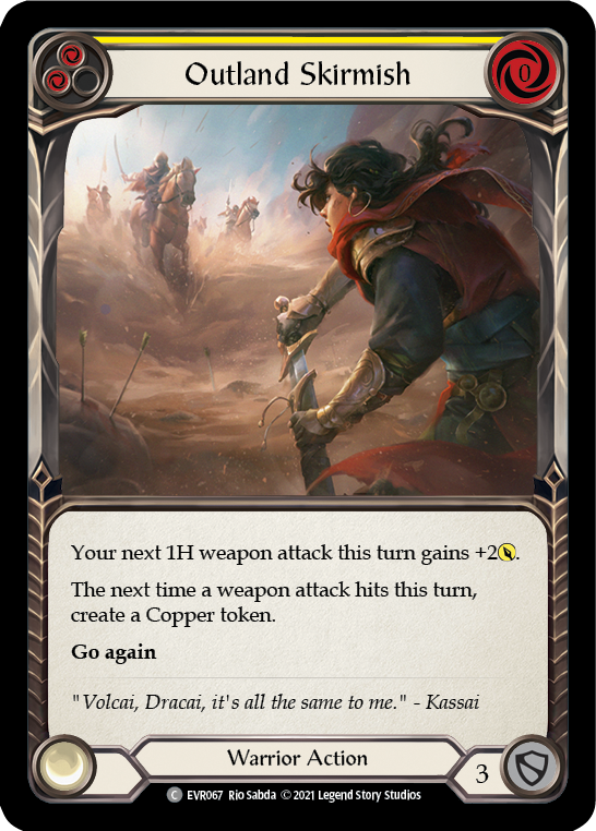 Outland Skirmish (Yellow) [EVR067] (Everfest)  1st Edition Normal | Good Games Cannington