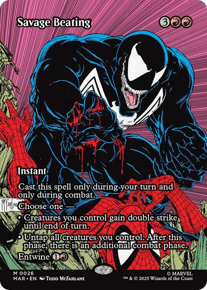 Savage Beating 26 (Marvel Universe Eternal-Legal)  - Borderless Foil | Good Games Cannington