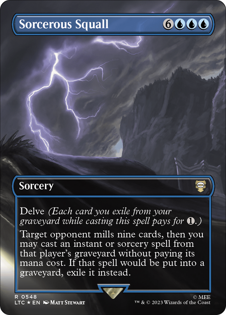 Sorcerous Squall (Borderless) (Surge Foil) [The Lord of the Rings: Tales of Middle-Earth Commander] | Good Games Cannington