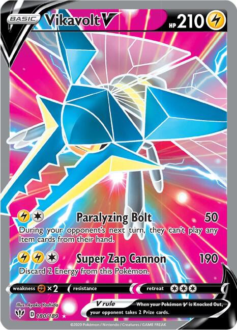 Vikavolt V Full Art 180/189 (SWSH03: Darkness Ablaze)  - Holofoil | Good Games Cannington
